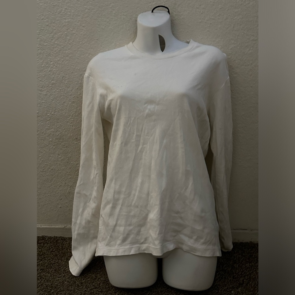 Uniqlo white long sleeve shirt think and warm